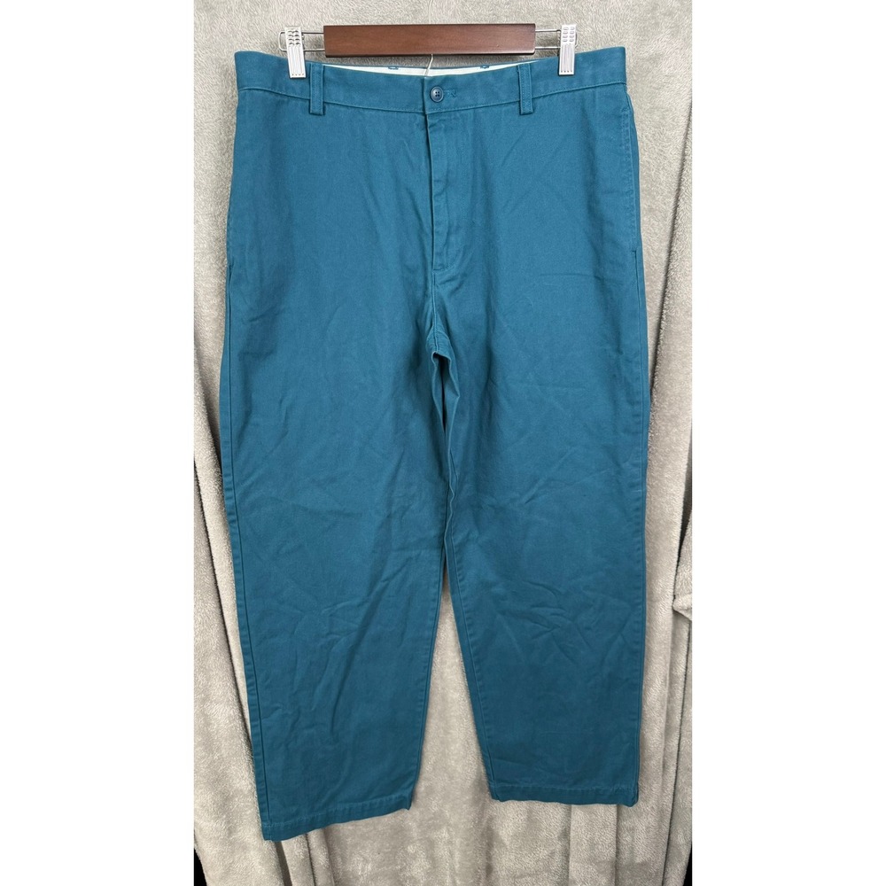Chaps True American Chino Pants Mens 34x32 Blue Casual Classic Fit